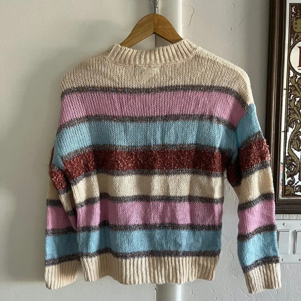 COTTON EMPORIUM ~ Multi-color striped sweater - Picture 5 of 5